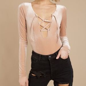 Tobi New Velvet Thong Body Suit S/P